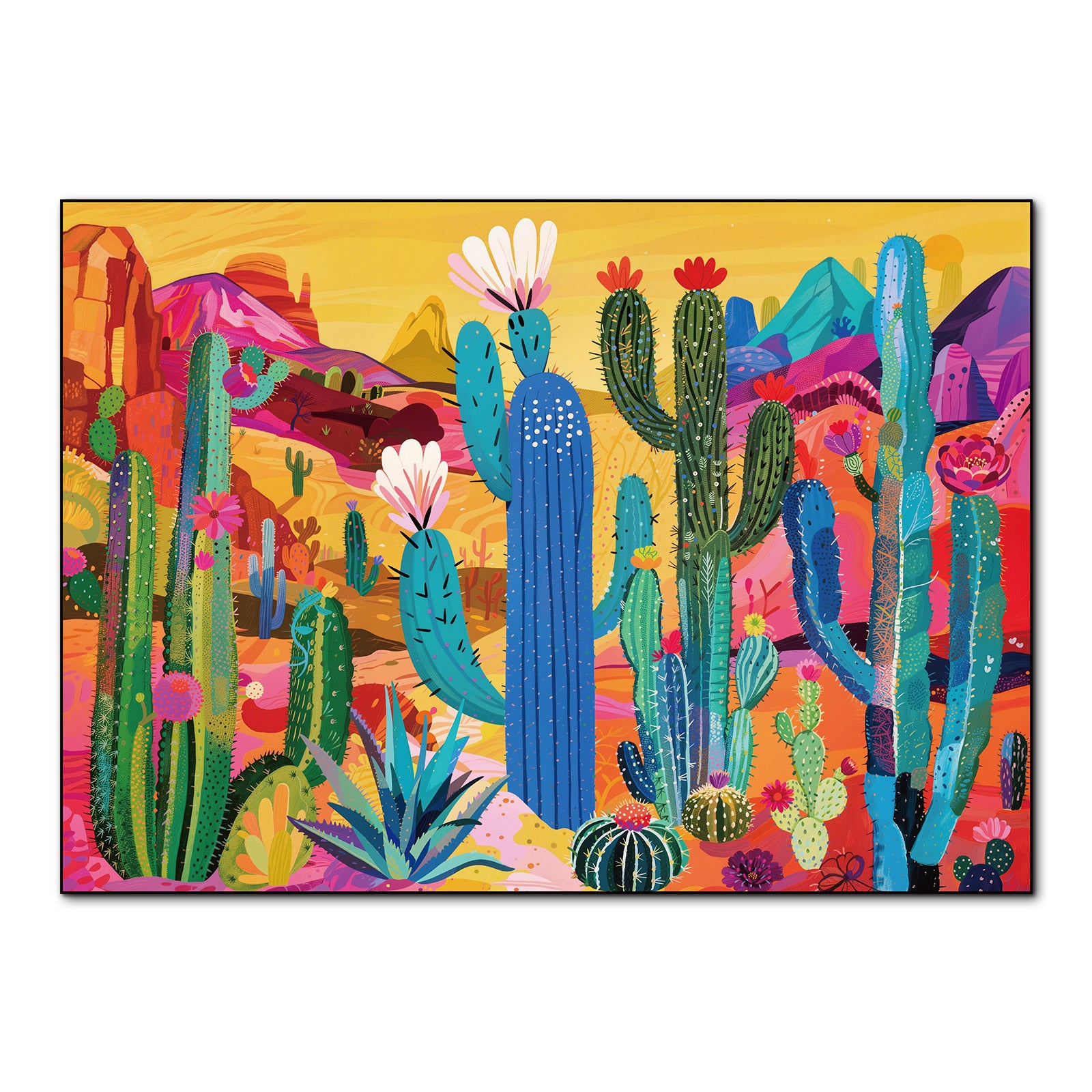 kaayee-cardboard-puzzle-neon-cactus-valley-1000-teile-standard image 1