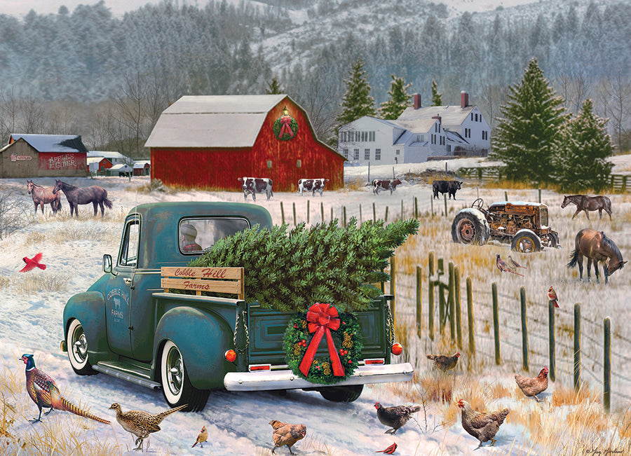 cobble-hill-home-for-christmas-puzzle-1000-teile-weihnachten-scheune image 2