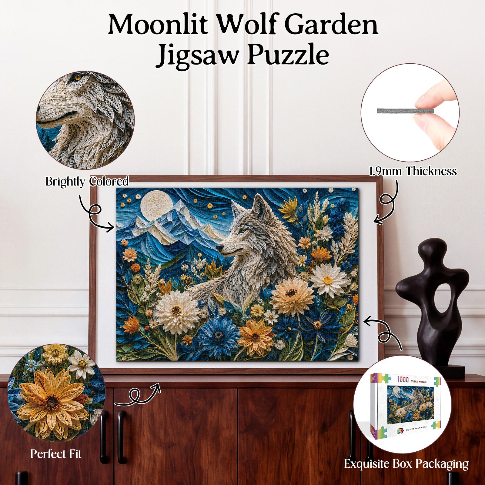 kaayee-cardboard-puzzle-moonlit-wolf-garden-1000-teile-eco-white-board image 3