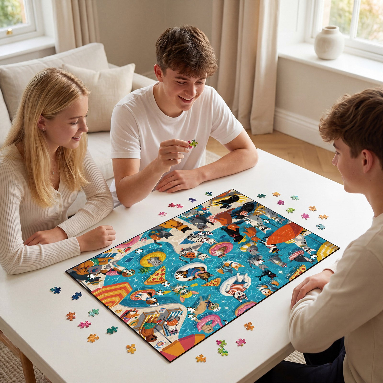 kaayee-poolside-pet-party-puzzle-1000-teile-eco-white-board image 8