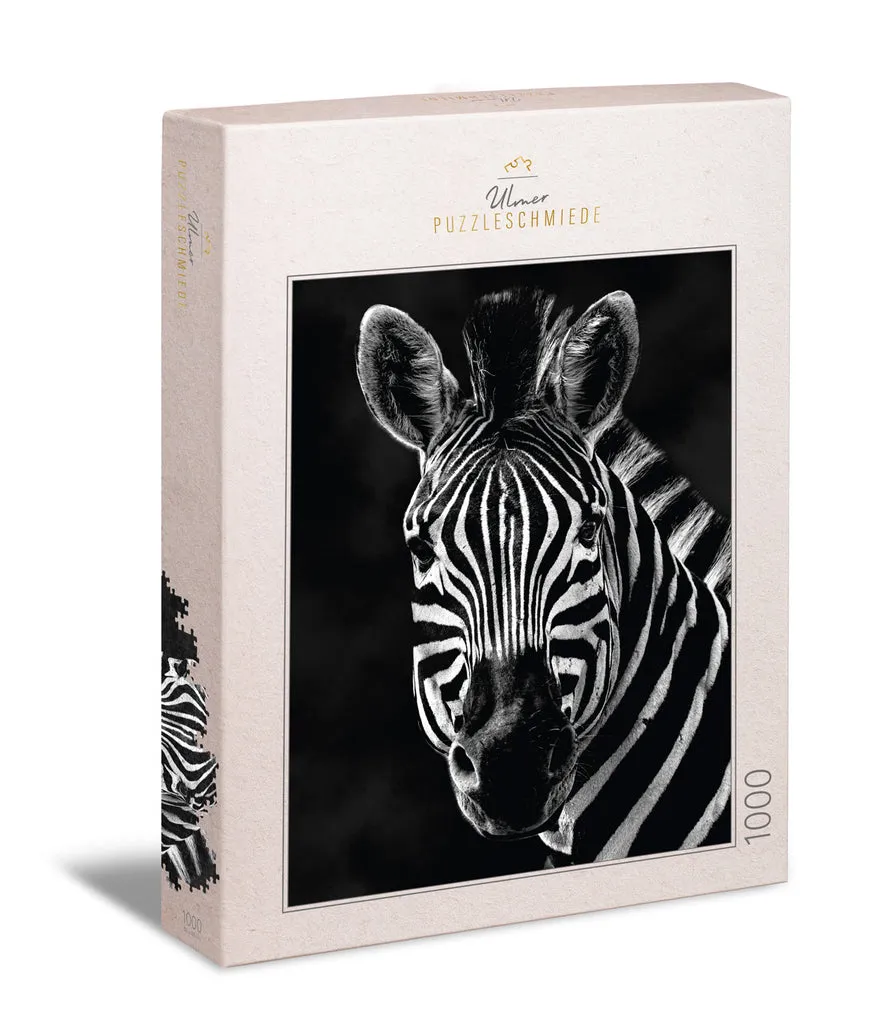 ulmer-puzzleschmiede-puzzle-1000-teile-zebra-schwarz-wei image 1