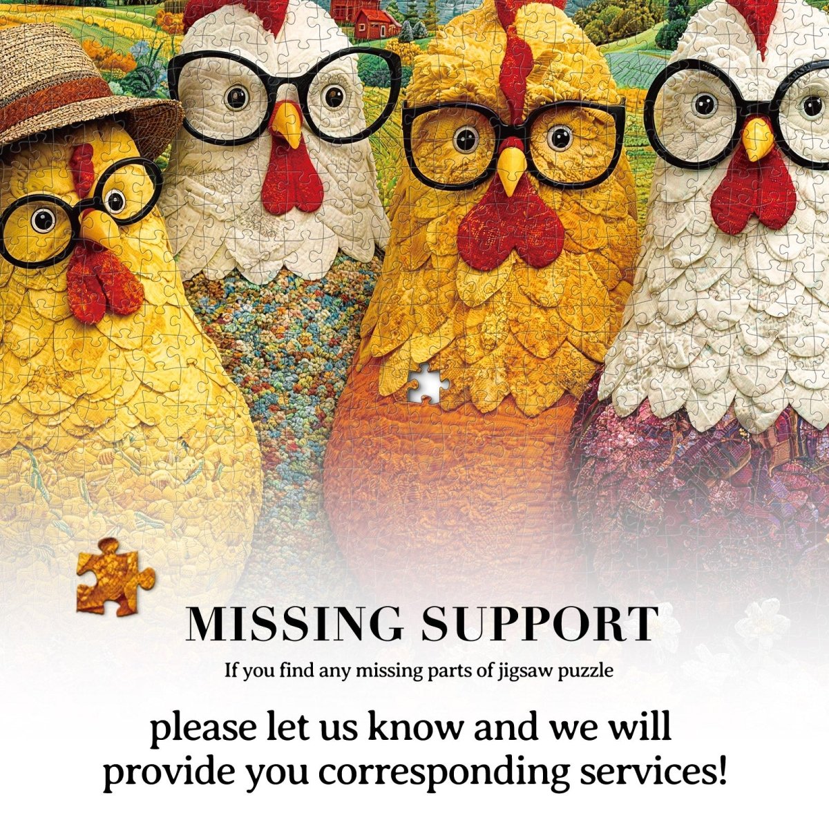 kaayee-cardboard-floral-chicken-club-puzzle-1000-teile image 7