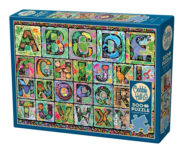 cobble-hill-500-piece-a-to-z-puzzle-500-teile-tier-collage image 1