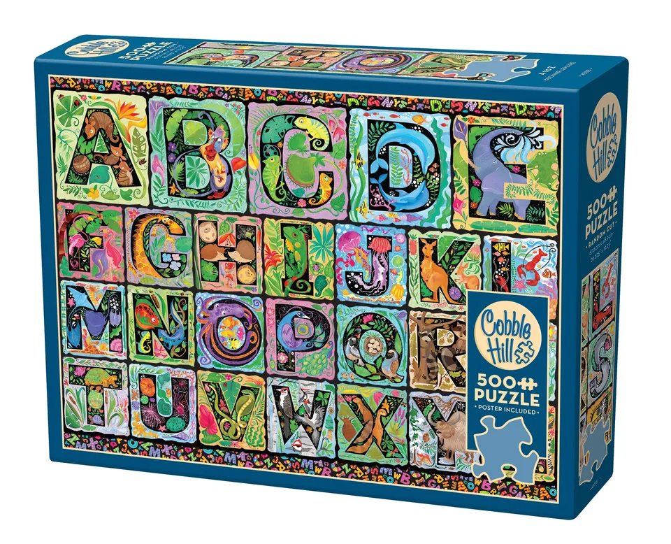 cobble-hill-500-piece-a-to-z-puzzle-500-teile-tier-collage image 1