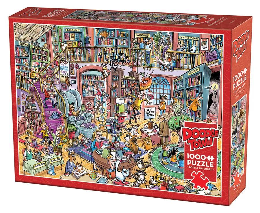 cobble-hill-1000-piece-puzzle-bookshop-bedlam-1000-teile-buchladen image 1