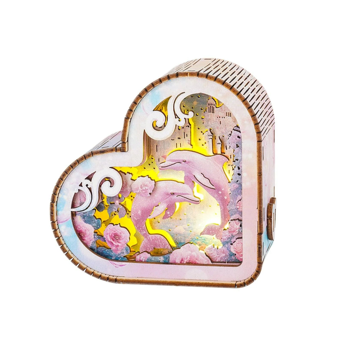 kaayee-night-light-dolphin-paradise-3d-holzpuzzle-herz image 1