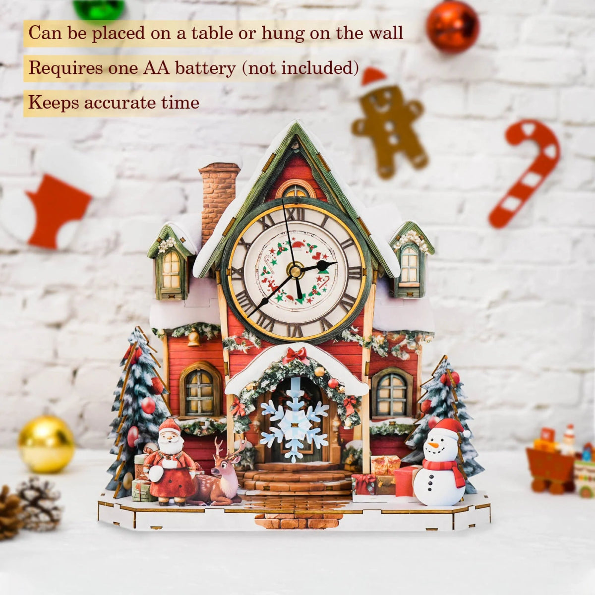 kaayee-clock-kit-christmas-house-holzuhr-weihnachtshaus image 2