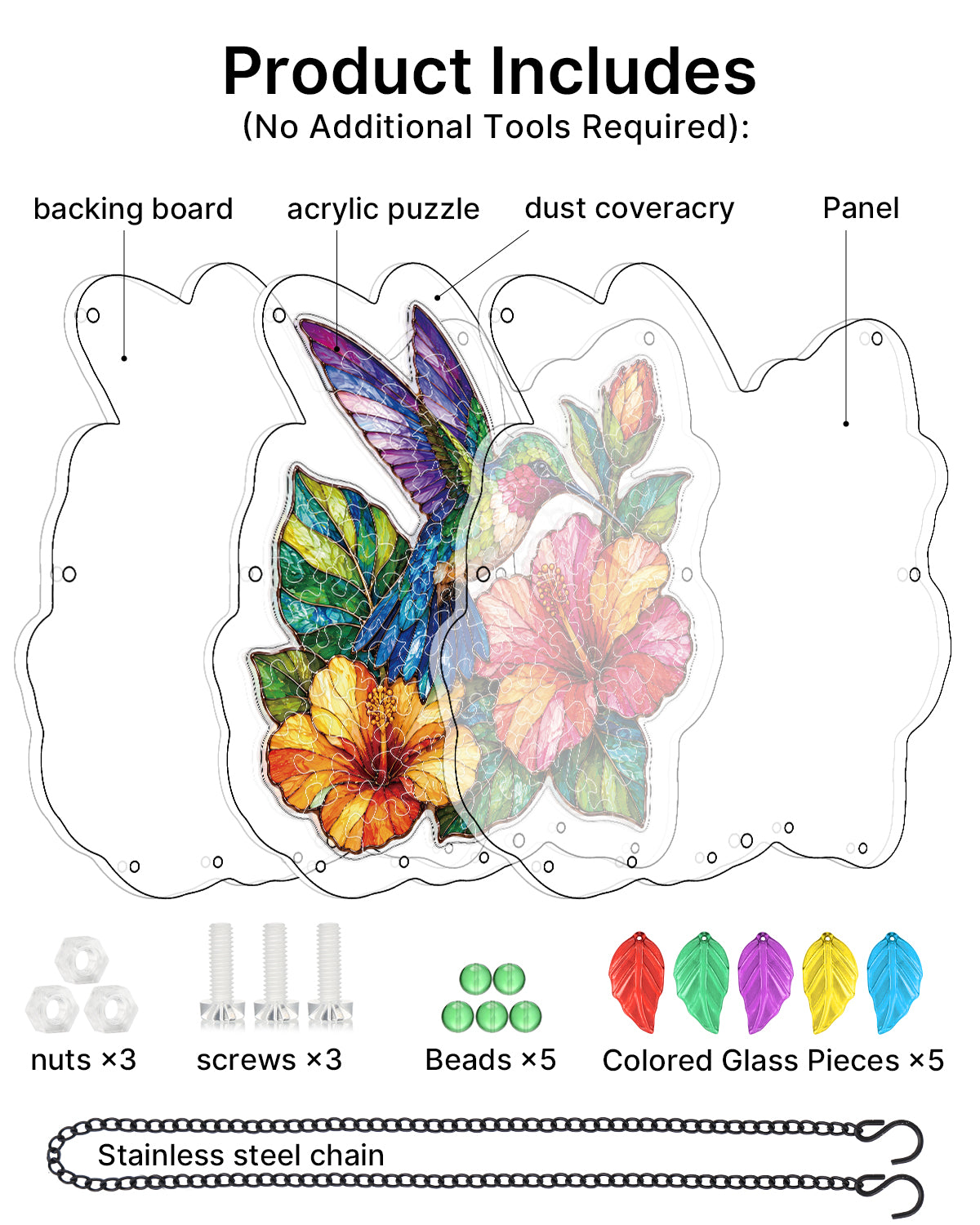 kaayee-wind-chime-kolibri-acryl-windspiel-s-bl-ten-18-cm image 5