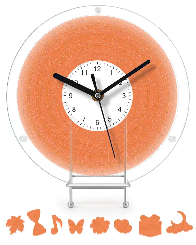kaayee-clock-kit-vibrant-orange-puzzleuhr-regular-bastelset image 1