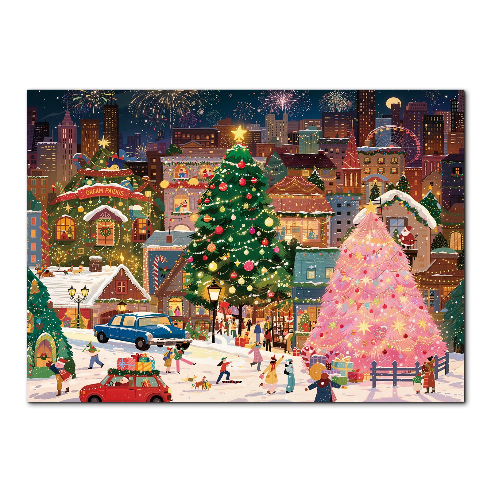 kaayee-cardboard-puzzle-snowy-christmas-square-1000-teile-eco image 1