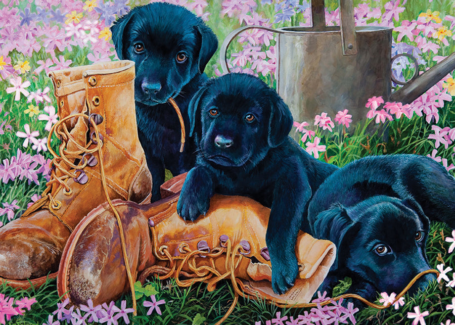cobble-hill-black-lab-puppies-35-teile-rahmenpuzzle-welpen image 3