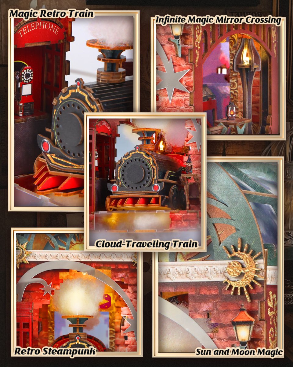 kaayee-book-nook-enchanted-express-miniatur-zug-holzbausatz image 3