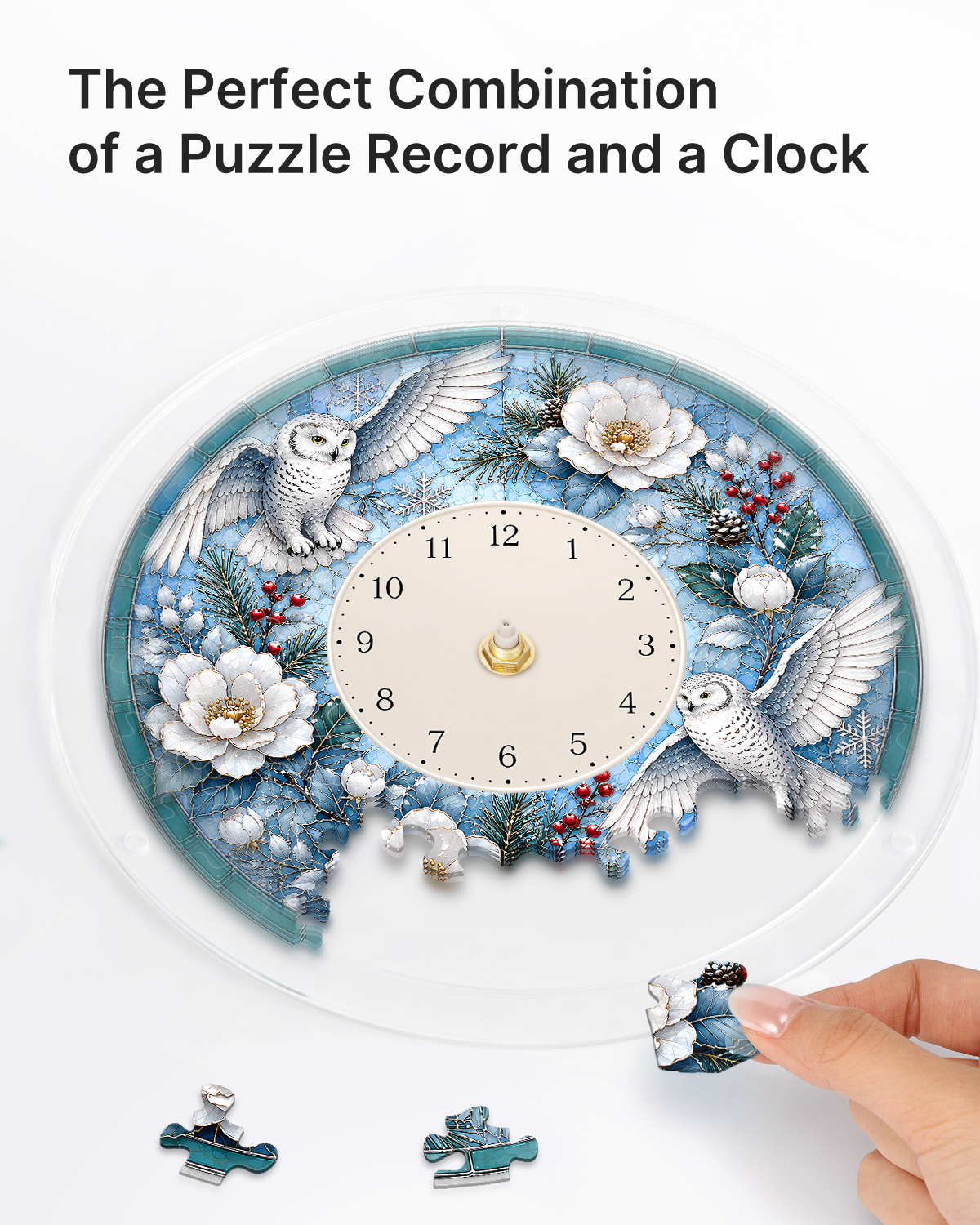 kaayee-puzzle-uhr-schnee-eule-winter-acryl-bausatz-regular image 2