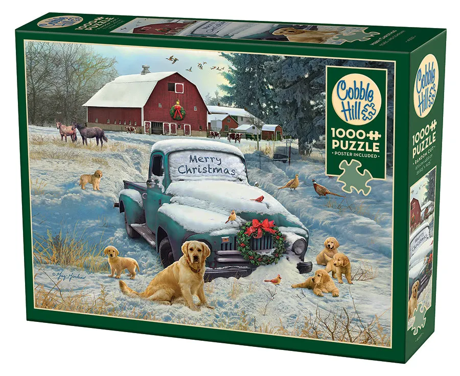cobble-hill-1000-merry-christmas-puzzle-1000-teile-winter-bauernhof image 1