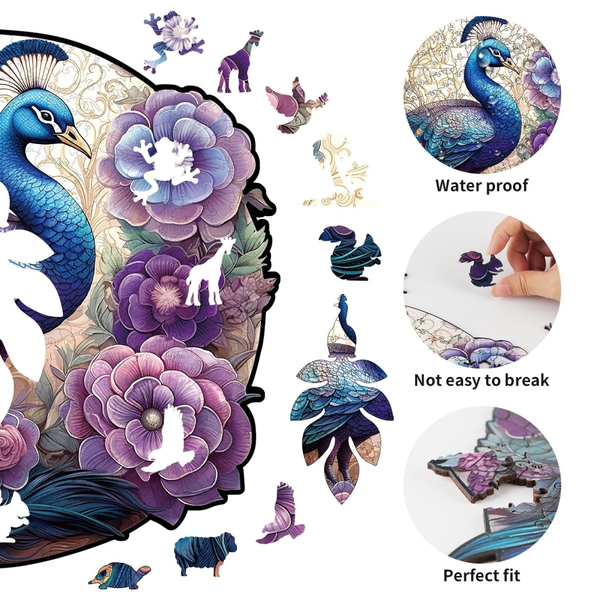 kaayee-wooden-puzzle-pfau-holzpuzzle-medium image 2