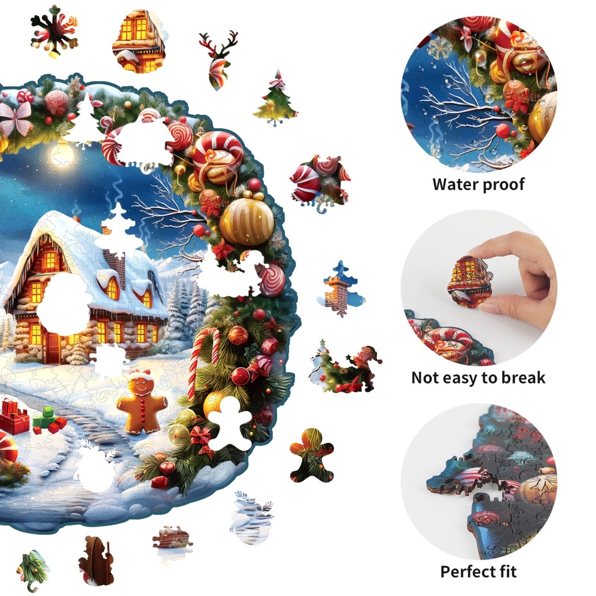 kaayee-wooden-puzzle-christmas-house-holzpuzzle-medium-winter image 2
