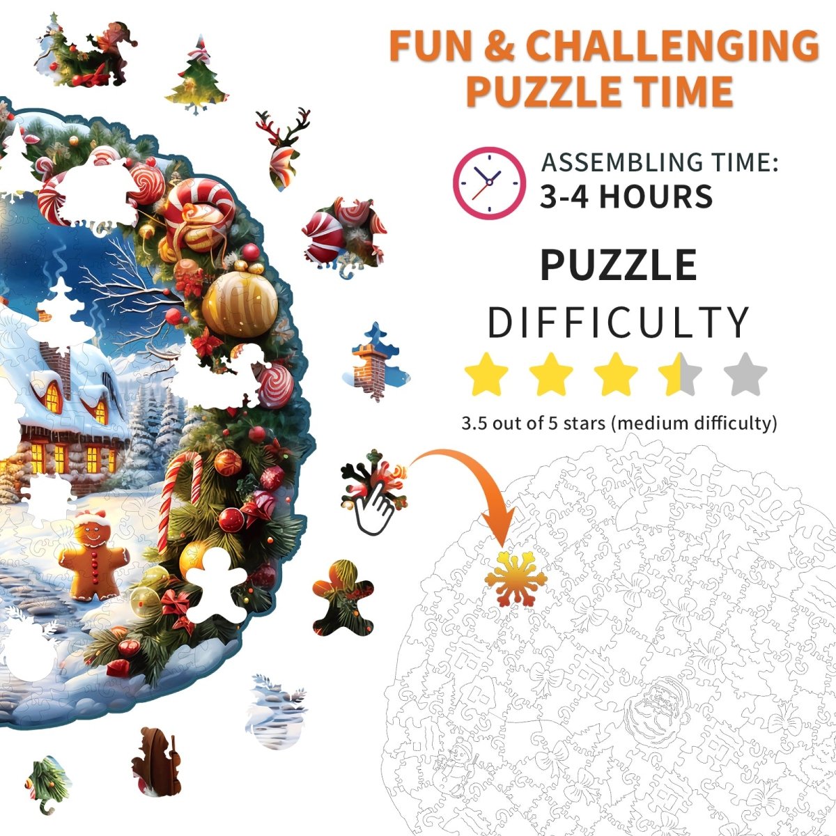 kaayee-wooden-puzzle-christmas-house-holzpuzzle-medium-winter image 3