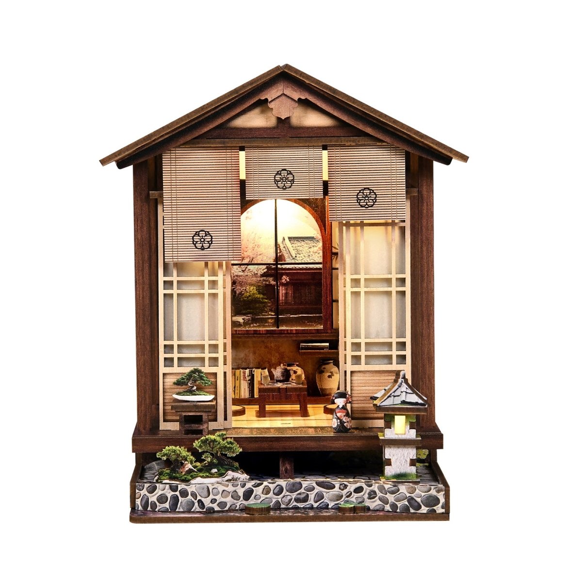 kaayee-miniature-house-moss-lantern-garden-miniaturhaus-holz image 1