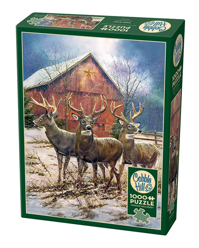 cobble-hill-1000-piece-three-kings-puzzle-1000-teile-winterhirsche image 1