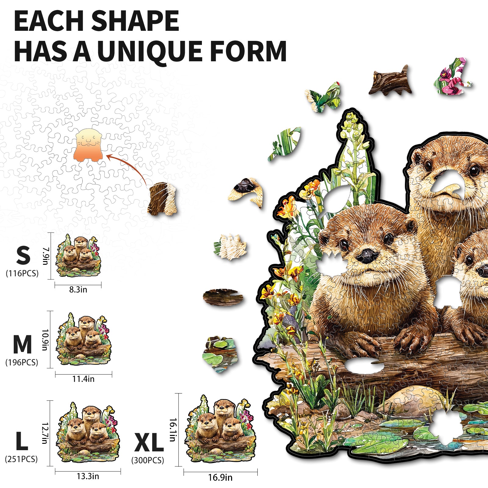 kaayee-wooden-puzzle-otter-friends-holzpuzzle-medium-otter image 3