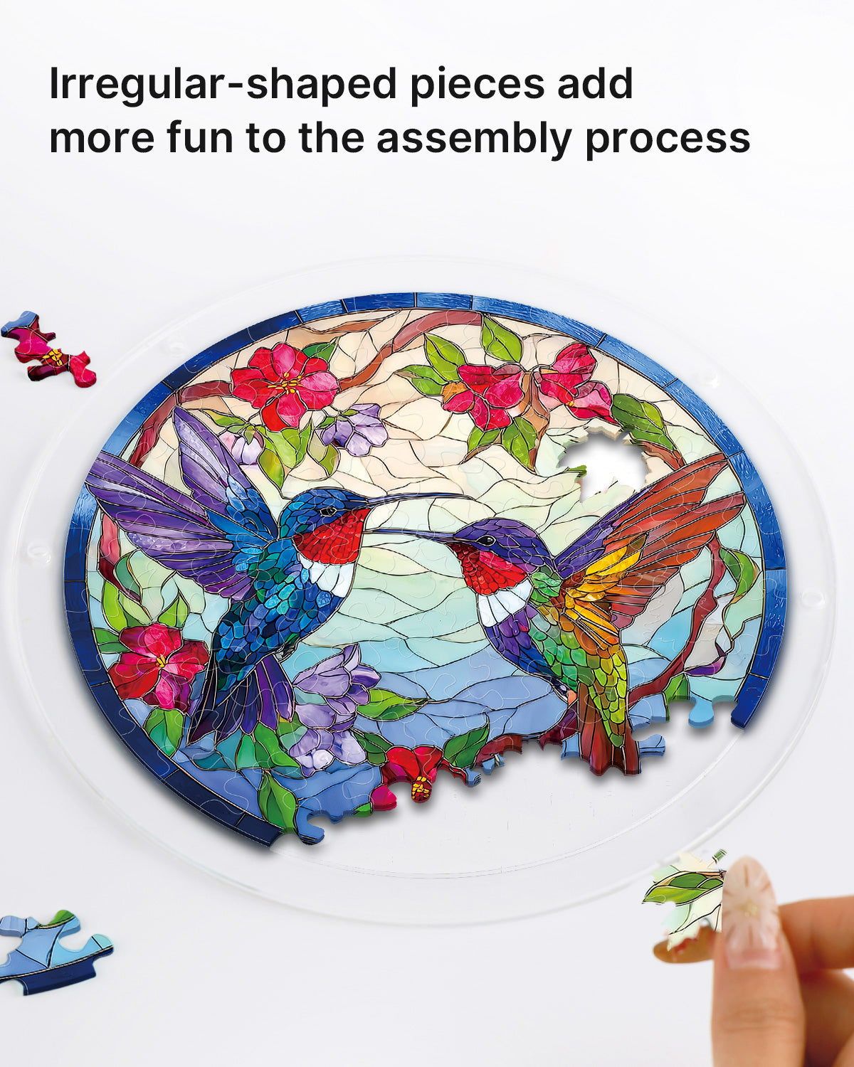 kaayee-suncatcher-puzzle-hummingbird-bloomscape-fensterbild-large image 2