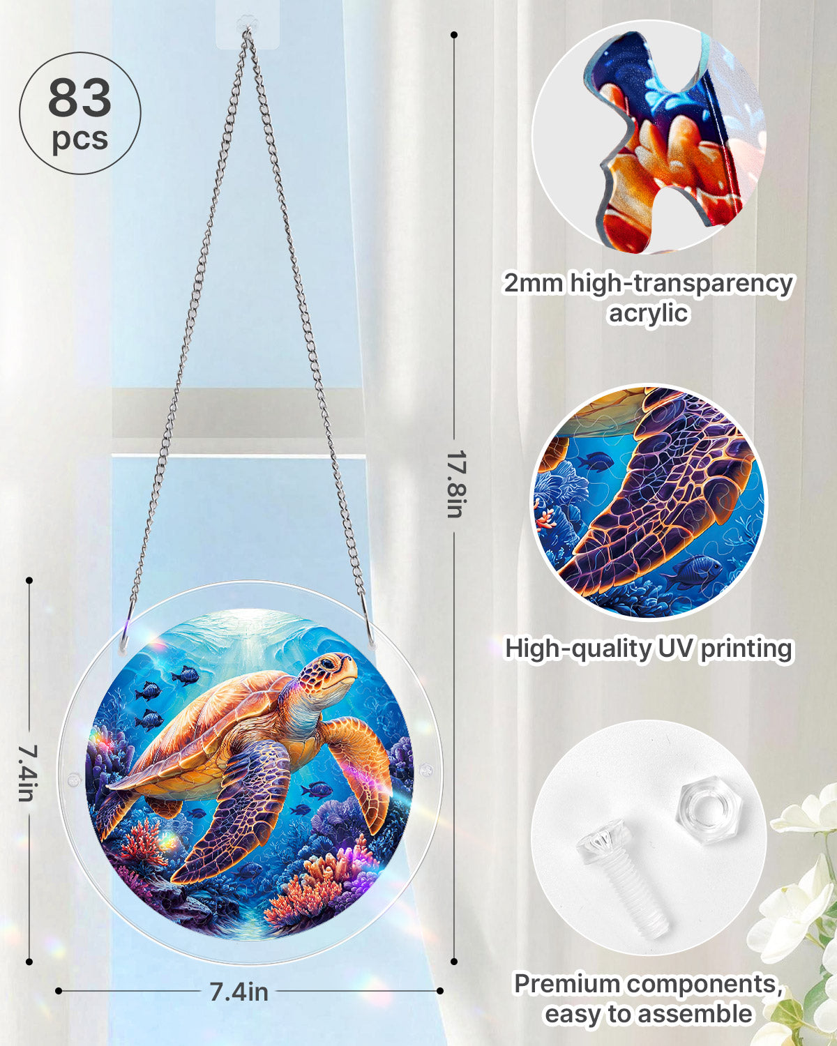 kaayee-starsea-turtle-suncatcher-fensterbild-small-18-8-cm image 4