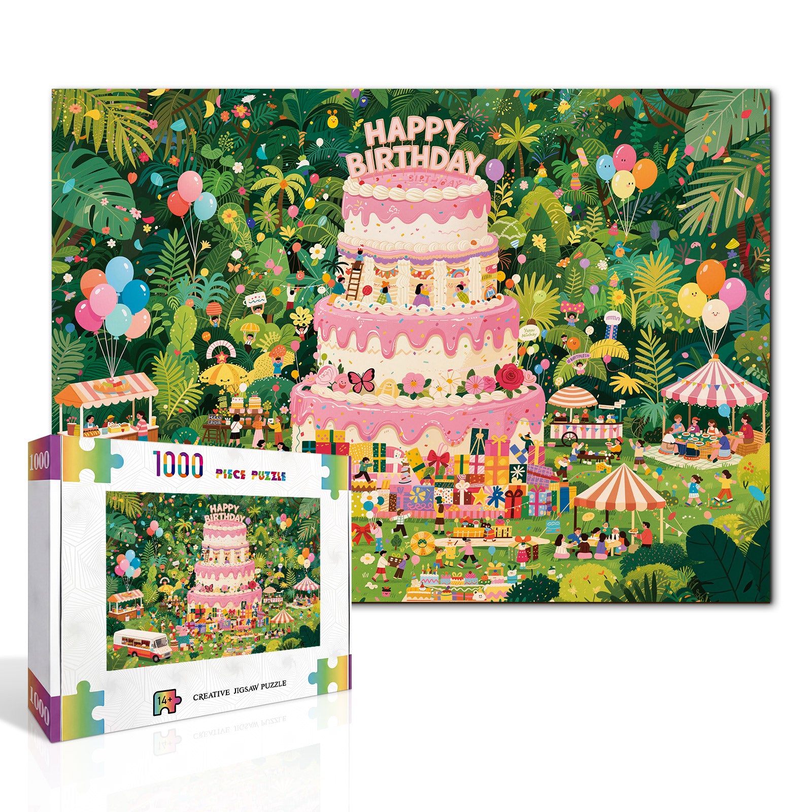kaayee-cardboard-puzzle-dreamy-birthday-garden-1000-teile image 2