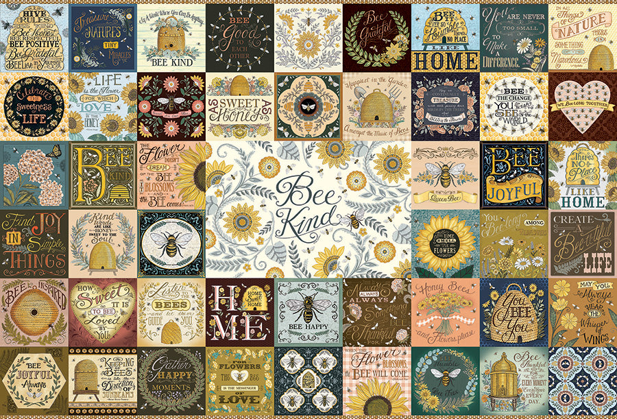 cobble-hill-2000-teile-bee-kind-puzzle-bienen-collage image 2