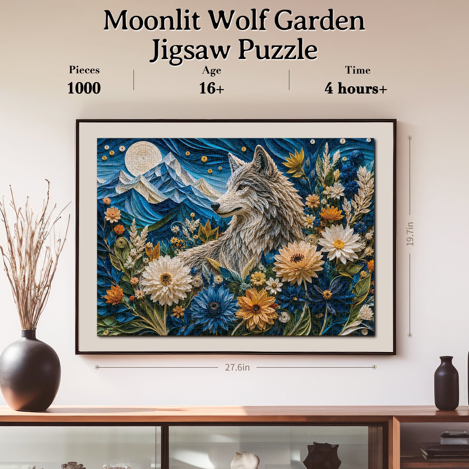 kaayee-cardboard-puzzle-moonlit-wolf-garden-1000-teile-eco-white-board image 6