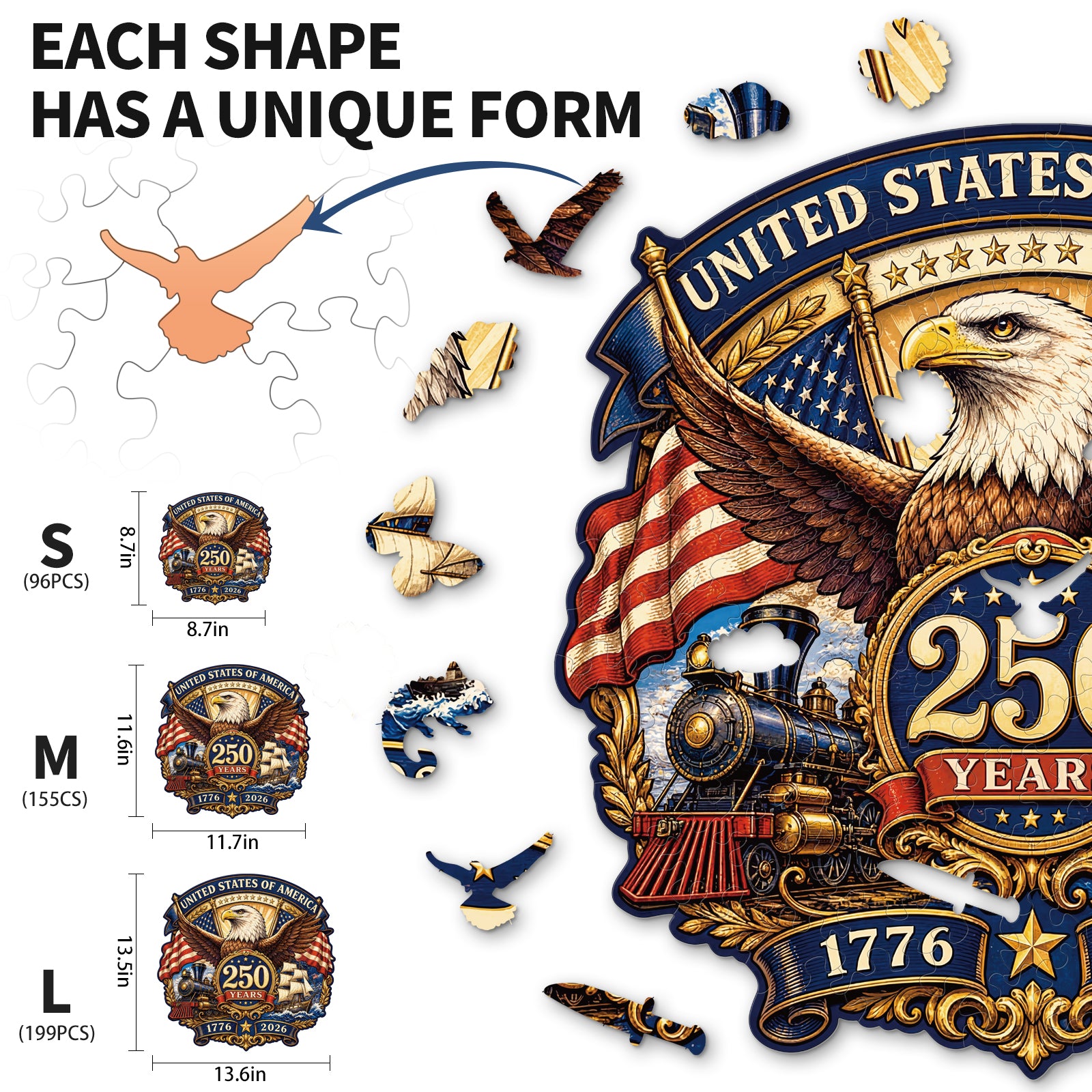 kaayee-liberty-eagle-holzpuzzle-250-teile-medium image 3