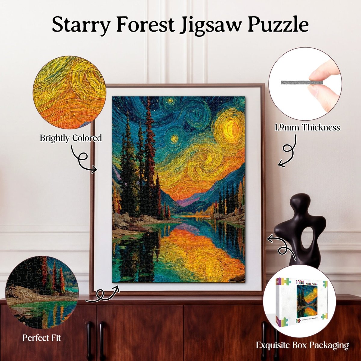 kaayee-cardboard-puzzle-starry-forest-1000-teile-standard image 3