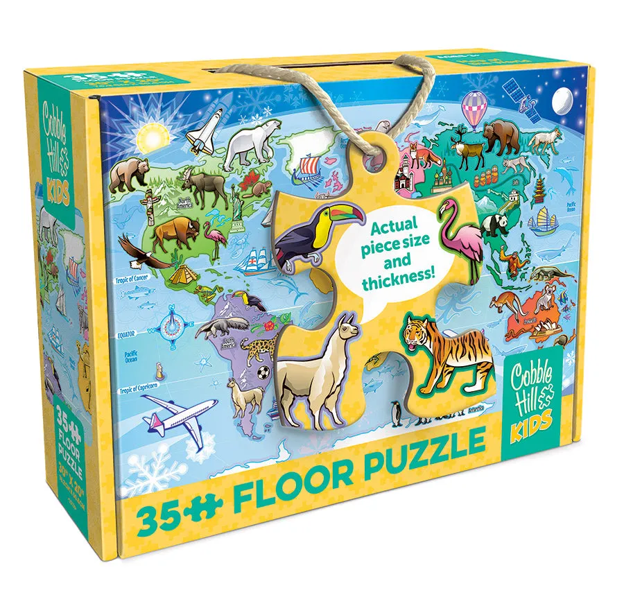 cobble-hill-floor-puzzles-map-of-the-world-bodenpuzzle-35-teile image 1