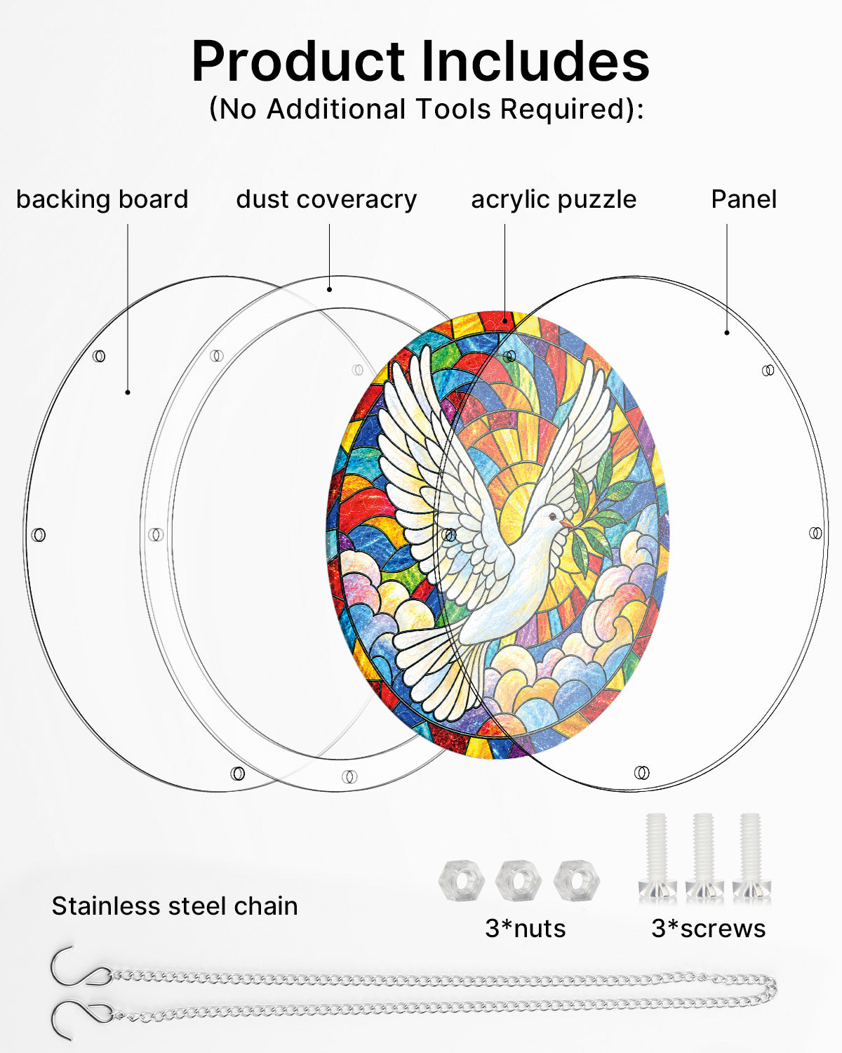 kaayee-suncatcher-puzzle-dove-of-dawn-sonnenf-nger-medium-20-8-cm image 8