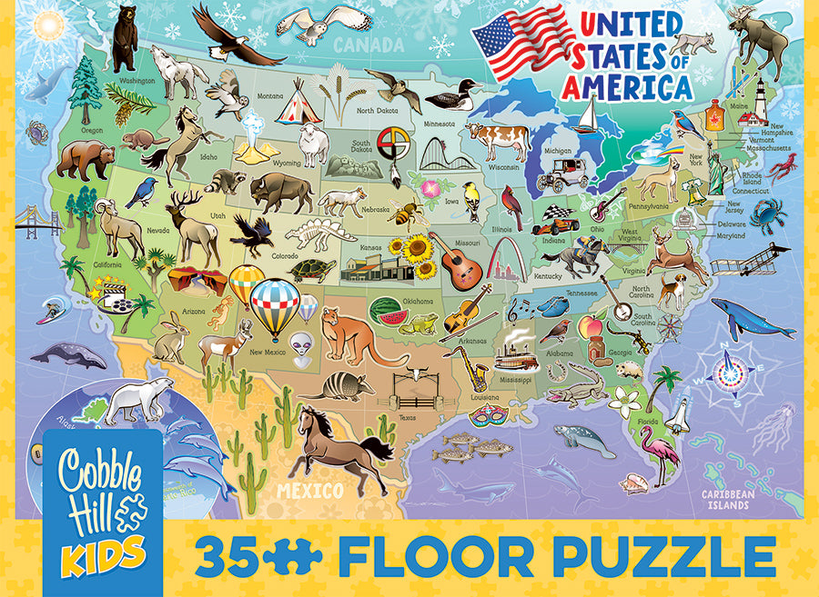 cobble-hill-floor-puzzles-map-of-the-usa-bodenpuzzle-35-teile-karte image 6