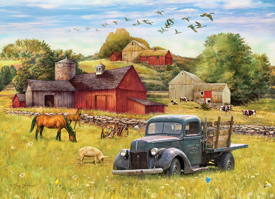 cobble-hill-tray-puzzle-blue-truck-farm-35-teile-bauernhof image 3