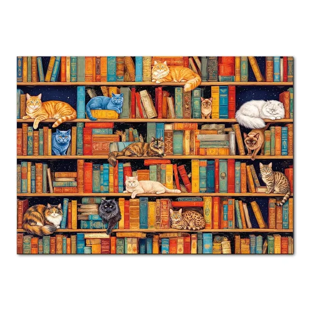 kaayee-cardboard-puzzle-cat-on-shelf-puzzle-1000-teile-standard image 1