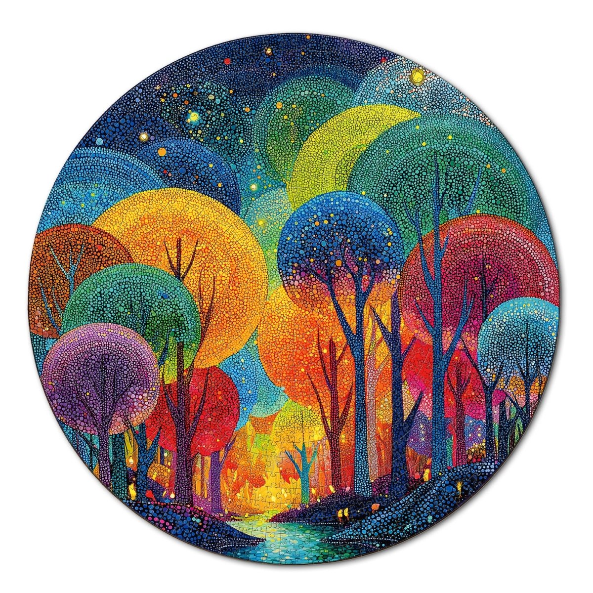 kaayee-cardboard-polka-dot-tree-puzzle-1000-teile-rund image 1