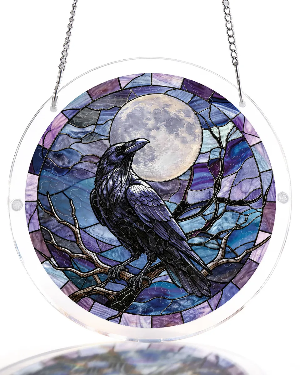 kaayee-suncatcher-puzzle-moonlit-raven-fensterbild-m image 1