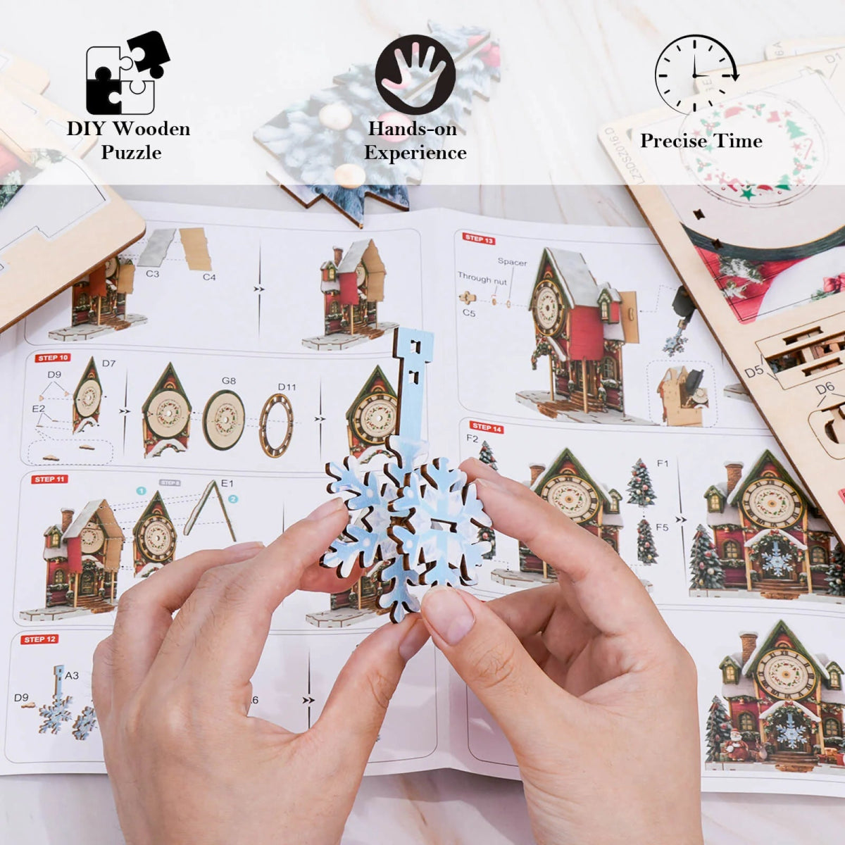 kaayee-clock-kit-christmas-house-holzuhr-weihnachtshaus image 5
