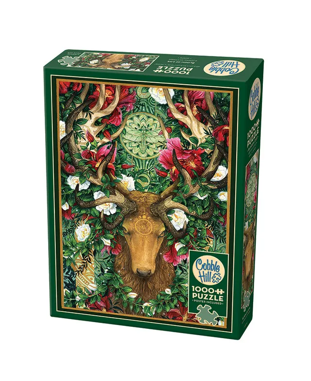 cobble-hill-1000-piece-bloom-of-life-puzzle-1000-teile-hirsch image 1