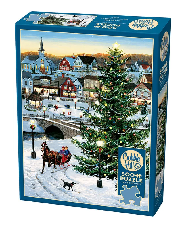 cobble-hill-500-teile-village-tree-puzzle-winterdorf image 1