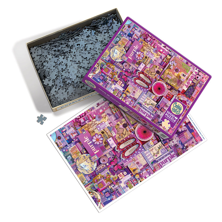 cobble-hill-1000-piece-purple-1000-teile-puzzle-lila-collage image 3