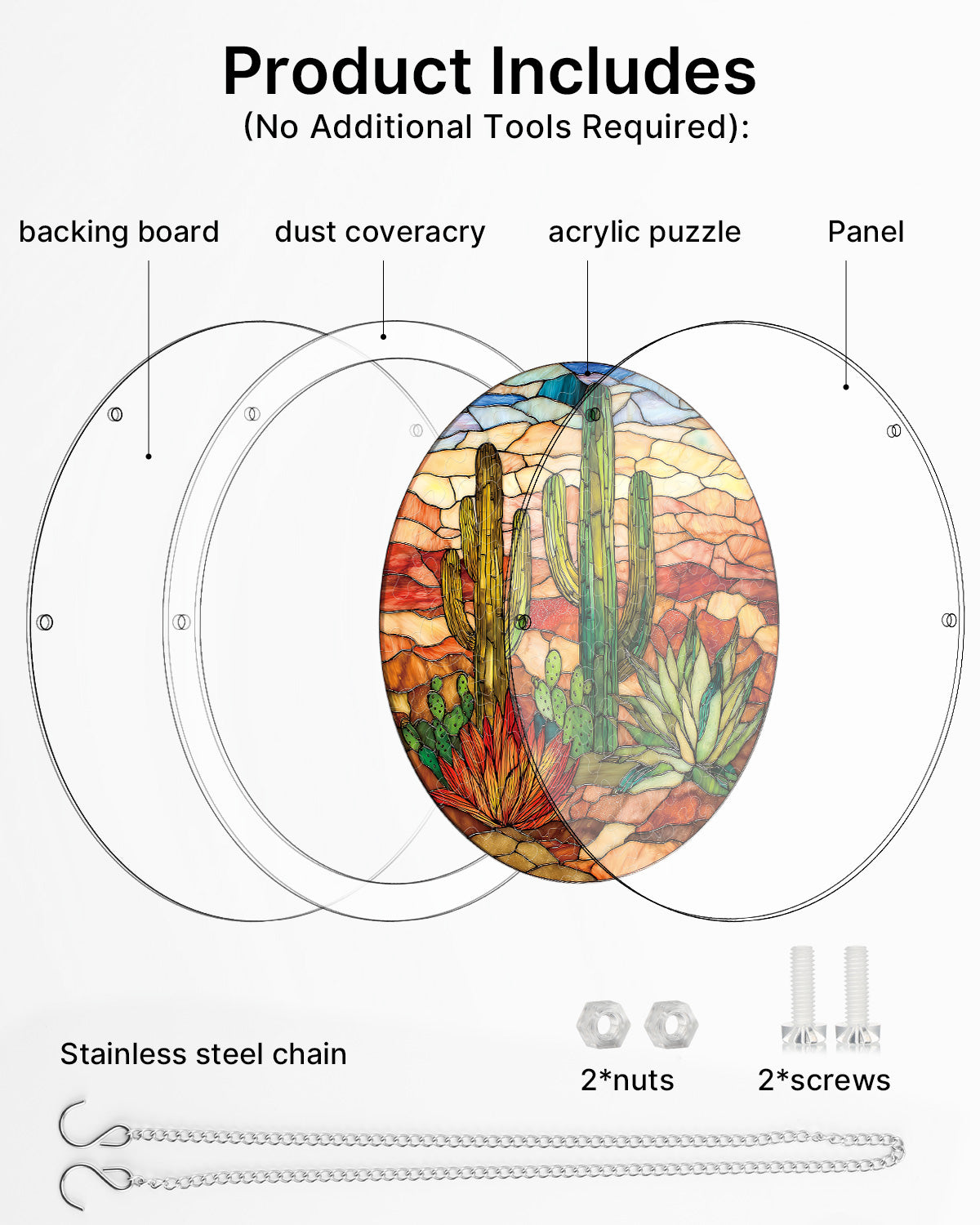 kaayee-suncatcher-puzzle-sunset-cactus-light-suncatcher-large image 6