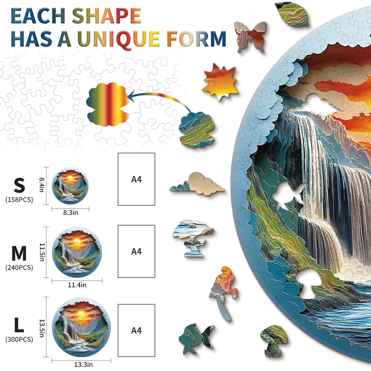 kaayee-wooden-puzzle-beautiful-gorge-holzpuzzle-medium-wasserfall image 5