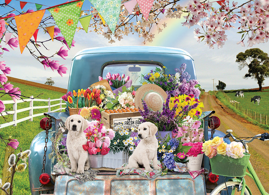 cobble-hill-500-piece-country-truck-in-spring-puzzle-500-teile image 2