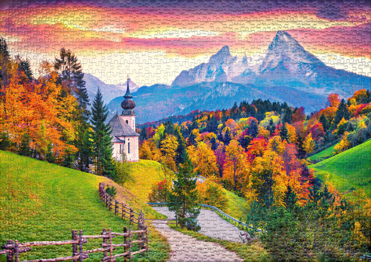 ulmer-puzzleschmiede-puzzle-1000-teile-wallfahrt-watzmann-berg-herbst image 2