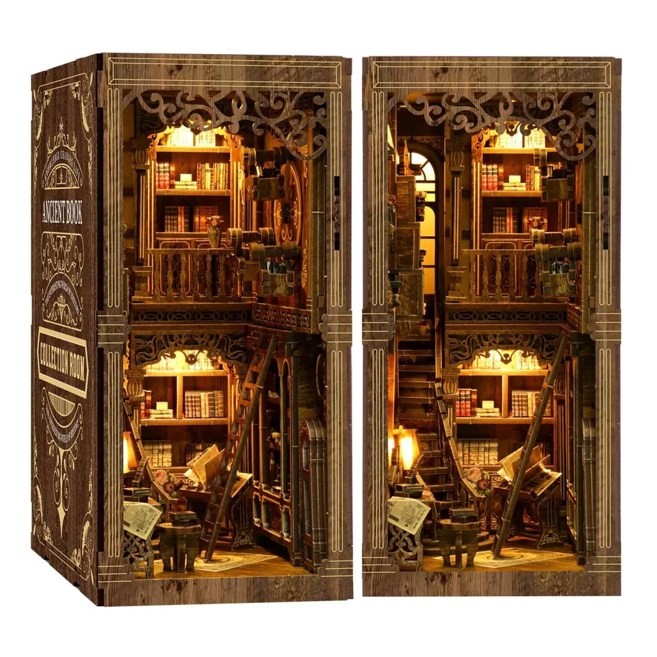 kaayee-book-nook-kit-antique-book-collection-regal-miniatur image 1