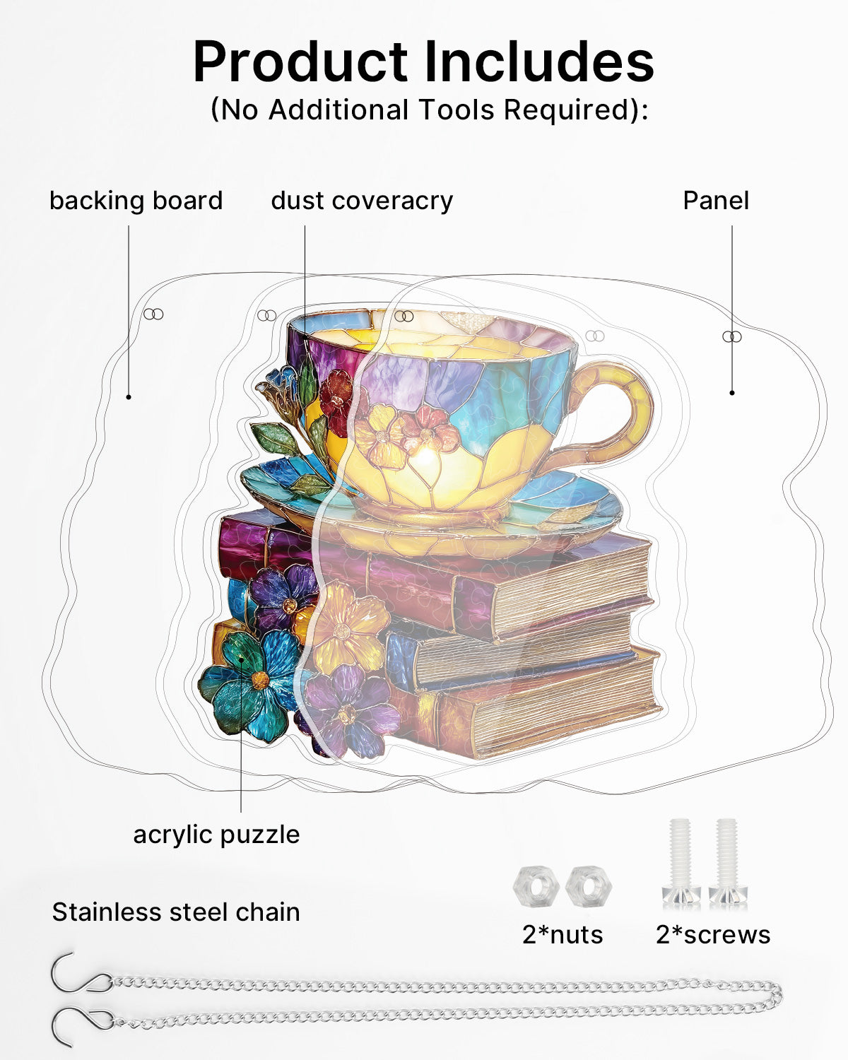 kaayee-suncatcher-radiant-bloom-teetasse-puzzle-medium-acryl image 5