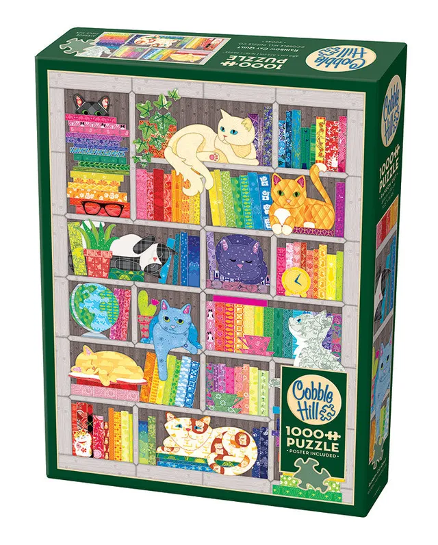 cobble-hill-rainbow-cat-quilt-puzzle-1000-teile-katzen-bunt image 1