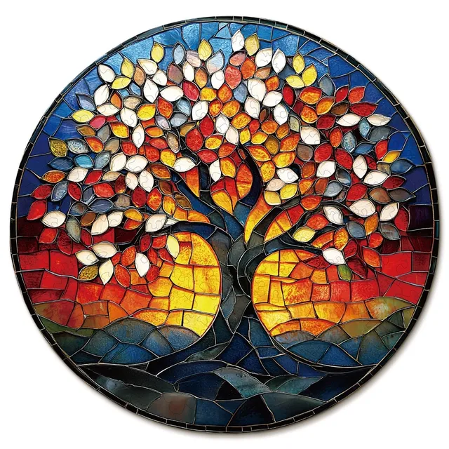 kaayee-wooden-puzzle-tree-of-life-holzpuzzle-medium-bunter-lebensbaum image 1